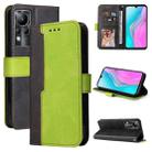 For Infinix Note 11 Stitching-Color Horizontal Flip Leather Case(Green) - 1
