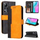 For Infinix Note 11 Stitching-Color Horizontal Flip Leather Case(Orange) - 1