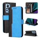 For Infinix Note 11 Pro Stitching-Color Horizontal Flip Leather Case(Blue) - 1