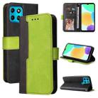 For Infinix Smart 6 Stitching-Color Horizontal Flip Leather Case(Green) - 1