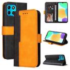 For Infinix Smart 6 Stitching-Color Horizontal Flip Leather Case(Orange) - 1