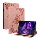 For Lenovo M10 Plus 10.3 TB-X606F/TB-X606X Butterfly Flower Embossed Leather Tablet Case(Rose Gold) - 1