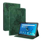 For Lenovo Tab M10 TB-X605L/X605F Butterfly Flower Embossed Leather Tablet Case(Green) - 1