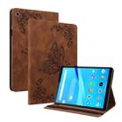 For Lenovo Tab M8 HD / M8 FHD Butterfly Flower Embossed Leather Tablet Case(Brown) - 1