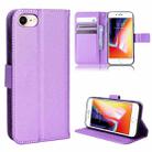 For iPhone SE 2022 / SE 2020 / 8 / 7 Diamond Texture Leather Phone Case(Purple) - 1