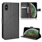 For iPhone X / XS Diamond Texture Leather Phone Case(Black) - 1