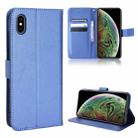 For iPhone XS Max Diamond Texture Leather Phone Case(Blue) - 1