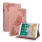 Butterfly Flower Embossed Leather Tablet Case For iPad 9.7 inch 2017 / 2018(Rose Gold) - 1