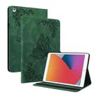 Butterfly Flower Embossed Leather Tablet Case For iPad 10.2 2021&2020&2019 / Air 2019(Green) - 1