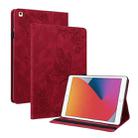 Butterfly Flower Embossed Leather Tablet Case For iPad 10.2 2021&2020&2019 / Air 2019(Red) - 1