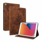 Butterfly Flower Embossed Leather Tablet Case For iPad 10.2 2021&2020&2019 / Air 2019(Brown) - 1