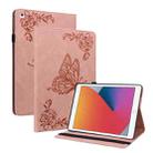 Butterfly Flower Embossed Leather Tablet Case For iPad 10.2 2021&2020&2019 / Air 2019(Rose Gold) - 1