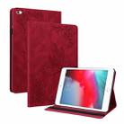 Butterfly Flower Embossed Leather Tablet Case For iPad mini 2019 / 4 / 3 / 2 / 1(Red) - 1