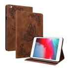 Butterfly Flower Embossed Leather Tablet Case For iPad mini 2019 / 4 / 3 / 2 / 1(Brown) - 1