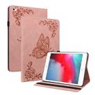 Butterfly Flower Embossed Leather Tablet Case For iPad mini 2019 / 4 / 3 / 2 / 1(Rose Gold) - 1