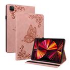 For iPad Pro 11 2022 / 2021 / 2020 / 2018 / Air 2020 10.9 Butterfly Flower Embossed Leather Tablet Case(Rose Gold) - 1