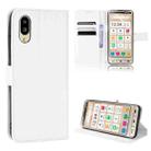 For Sharp Simple Sumaho 6 Diamond Texture Leather Phone Case(White) - 1