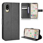 For Sharp Simple Sumaho 6 Diamond Texture Leather Phone Case(Black) - 1