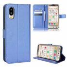 For Sharp Simple Sumaho 6 Diamond Texture Leather Phone Case(Blue) - 1