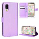 For Sharp Simple Sumaho 6 Diamond Texture Leather Phone Case(Purple) - 1