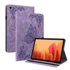 For Samsung Galaxy Tab A7 10.4 2020 SM-T500/T505 Butterfly Flower Embossed Leather Tablet Case(Purple) - 1
