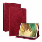 For Samsung Galaxy Tab A7 Lite T220/T225 Butterfly Flower Embossed Leather Tablet Case(Red) - 1