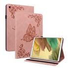 For Samsung Galaxy Tab A7 Lite T220/T225 Butterfly Flower Embossed Leather Tablet Case(Rose Gold) - 1