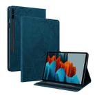 For Samsung Galaxy Tab S7 11 inch T870/SM-T875 Butterfly Flower Embossed Leather Tablet Case(Blue) - 1