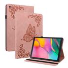 For Samsung Galaxy Tab A 10.1 2019 T510/T515 Butterfly Flower Embossed Leather Tablet Case(Rose Gold) - 1