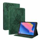 For Samsung Tab A 8.0 2019 T290/T295/T297 Butterfly Flower Embossed Leather Tablet Case(Green) - 1