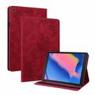 For Samsung Tab A 8.0 2019 T290/T295/T297 Butterfly Flower Embossed Leather Tablet Case(Red) - 1