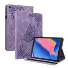 For Samsung Tab A 8.0 2019 T290/T295/T297 Butterfly Flower Embossed Leather Tablet Case(Purple) - 1