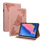 For Samsung Tab A 8.0 2019 T290/T295/T297 Butterfly Flower Embossed Leather Tablet Case(Rose Gold) - 1