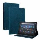 For Amazon Kindle Fire HD 8 2020 Butterfly Flower Embossed Leather Tablet Case(Blue) - 1