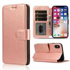 For iPhone X / XS Shockproof PU + TPU Leather Phone Case(Rose Gold) - 1