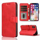 For iPhone X / XS Shockproof PU + TPU Leather Phone Case(Red) - 1