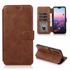 For Huawei P20 Pro Shockproof PU + TPU Leather Phone Case(Brown) - 1