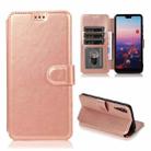 For Huawei P20 Pro Shockproof PU + TPU Leather Phone Case(Rose Gold) - 1