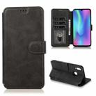 For Honor 10 Lite Shockproof PU + TPU Leather Phone Case(Black) - 1