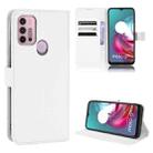 For Motorola Moto G30 / G10 / G20 / G10 Power Diamond Texture Leather Phone Case(White) - 1