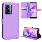 For OPPO A57 5G Diamond Texture Leather Phone Case(Purple) - 1