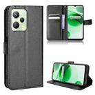 For OPPO Realme C35 Diamond Texture Leather Phone Case(Black) - 1
