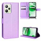 For OPPO Realme C35 Diamond Texture Leather Phone Case(Purple) - 1