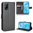 For OPPO Realme V5 5G / Q2 / 7 5G Diamond Texture Leather Phone Case(Black) - 1