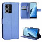 For OPPO Reno7 4G / F21 Pro Diamond Texture Leather Phone Case(Blue) - 1