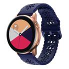 For Samsung Galaxy Watch4 40/44mm Plum Blossom Hollowed Silicone Watch Band(Midnight Blue) - 1