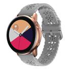 For Samsung Galaxy Watch4 Classic 42/46mm Plum Blossom Hollowed Silicone Watch Band(Light Grey) - 1