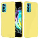 For Motorola Moto Edge 20 Pro Pure Color Liquid Silicone Shockproof Full Coverage Phone Case(Yellow) - 1