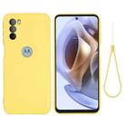 For Motorola Moto G31 / G41 4G Pure Color Liquid Silicone Shockproof Full Coverage Phone Case(Yellow) - 1