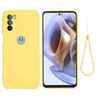 For Motorola Moto G51 5G Pure Color Liquid Silicone Shockproof Full Coverage Phone Case(Yellow) - 1